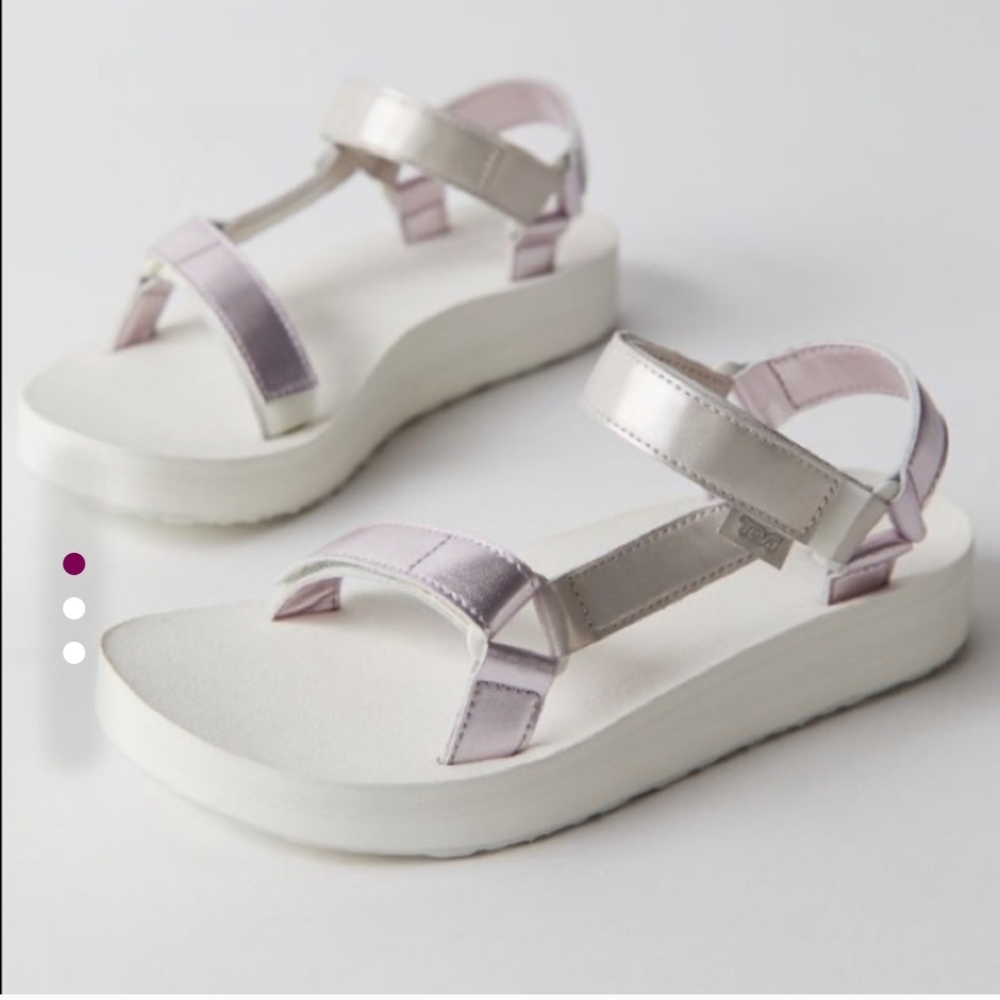 Teva White and Silver Sandals Comfortable and Stylish